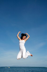 Attractive Woman Jumping
